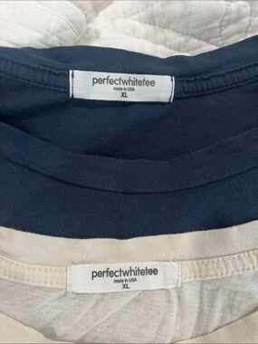 perfectwhitetee Navy and Cream Classic Crewneck Tees